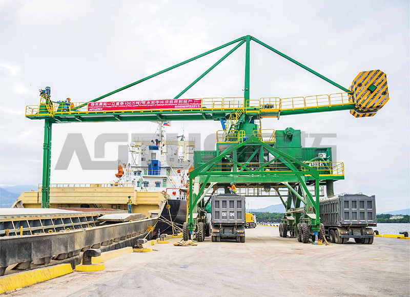 1000-70000 DWT 200-1500t/jam Pembongkar Kapal Sekrup Seluler Ban