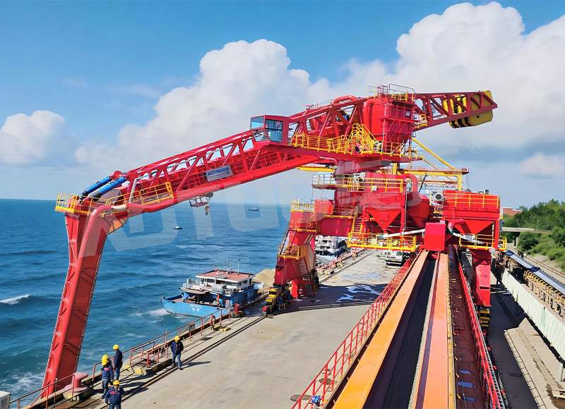 Tipe ATSL-B track-type ship unloader spiral klinker yang ramah lingkungan